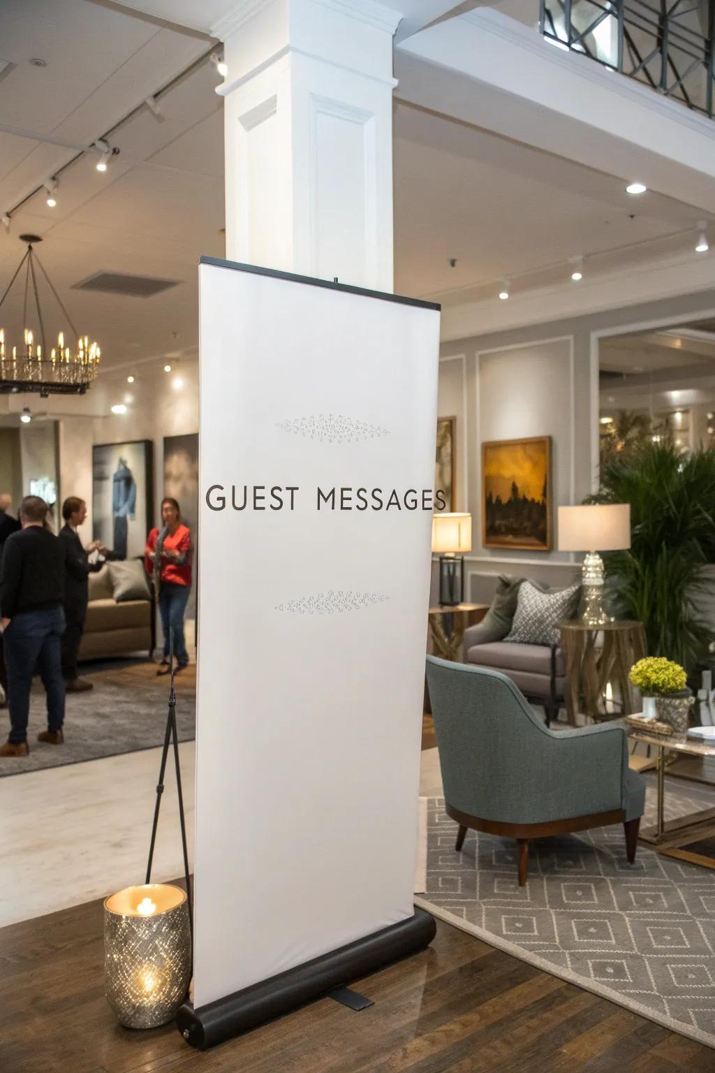 Capture memories in a special way with an interactive display guest book.