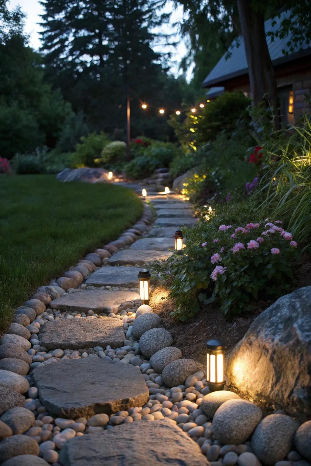 Route illumination elevates the ambiance and security of garden walkways.