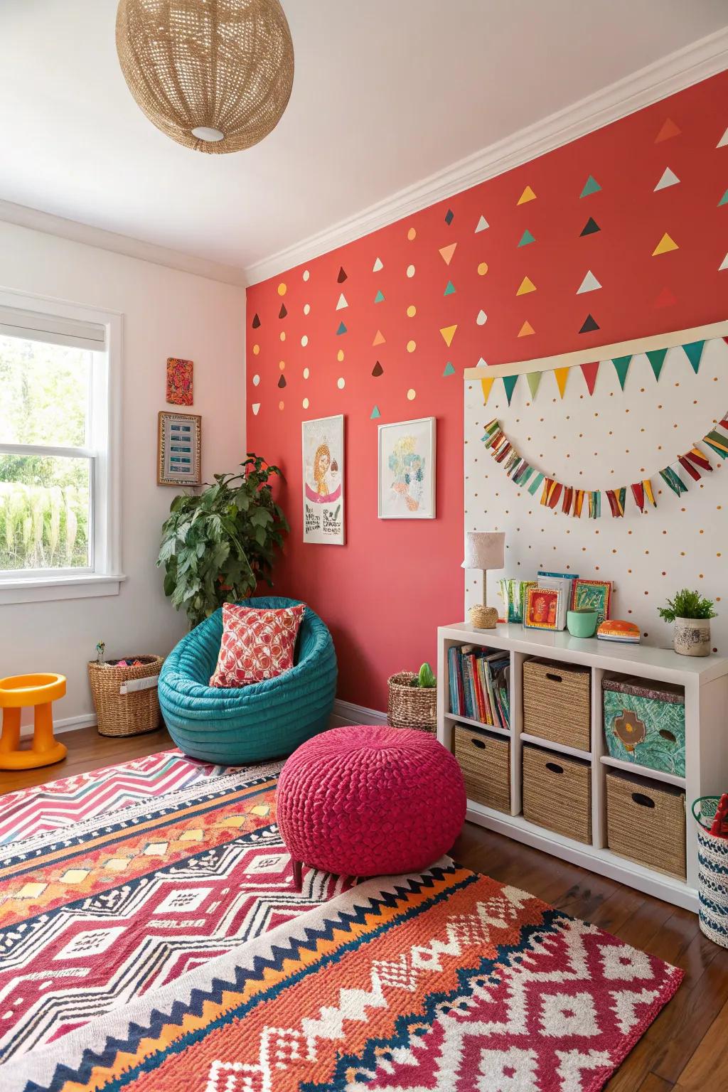 An unexpected splash of color injecting vibrancy into the space.