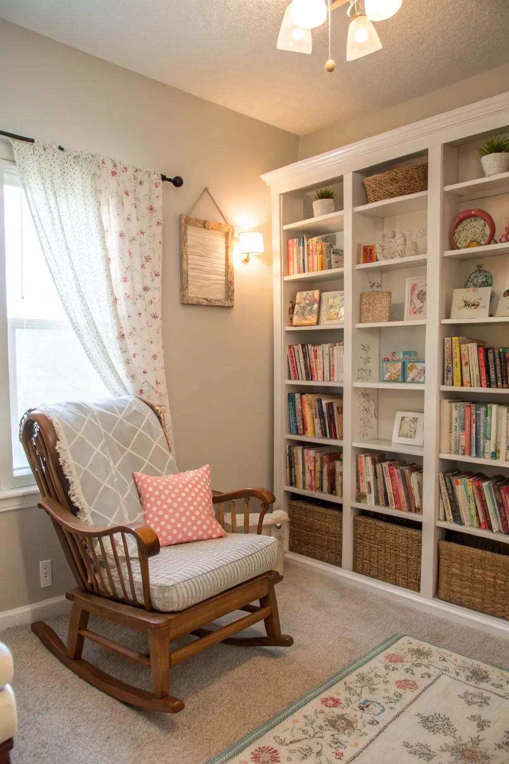 An intimate reading area for shared moments.