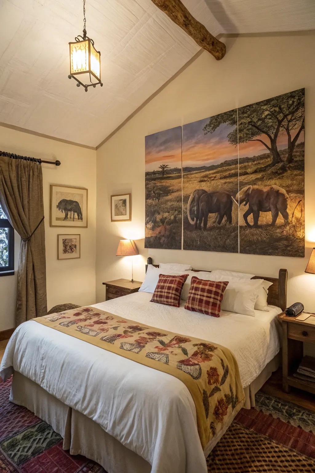 Safari art pieces capture the spirit of adventure and exploration.