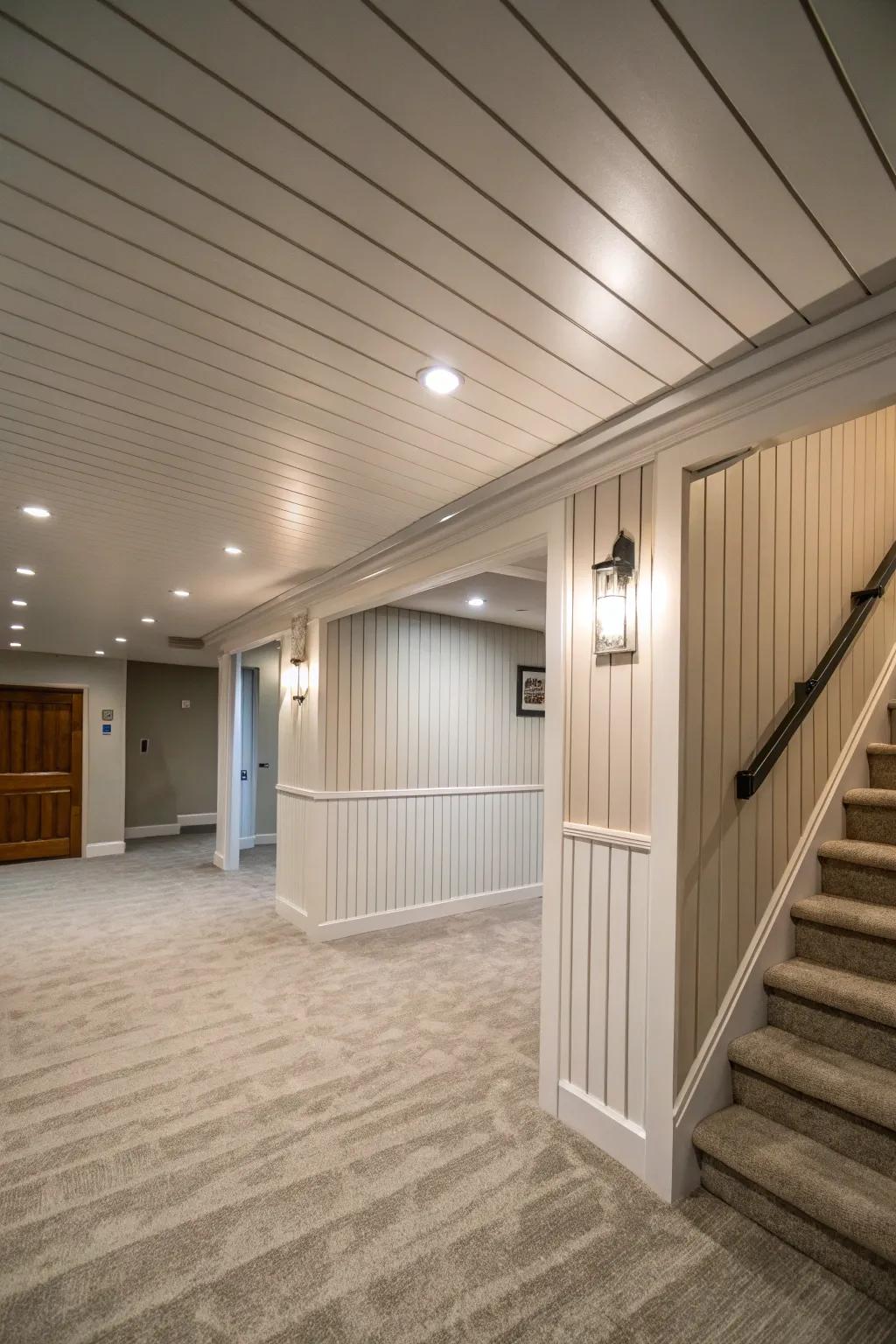 Creating the perception of greater height with shiplap.
