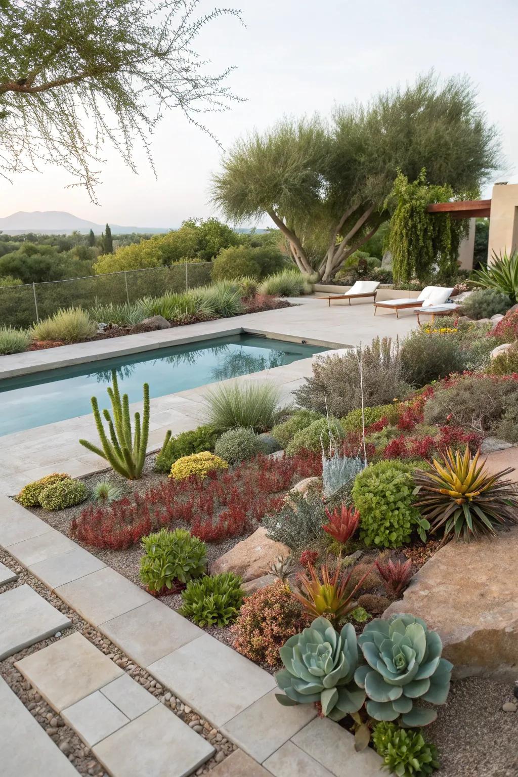 Easy-care succulents adding special visual interest.