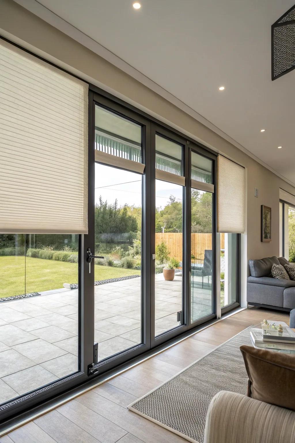 Smart shades offer convenience and modernity.
