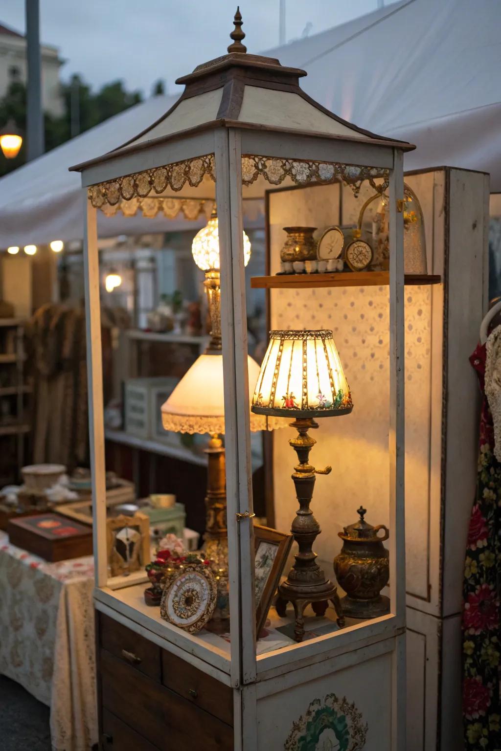 Comfortable lighting from vintage lights creating ambiance