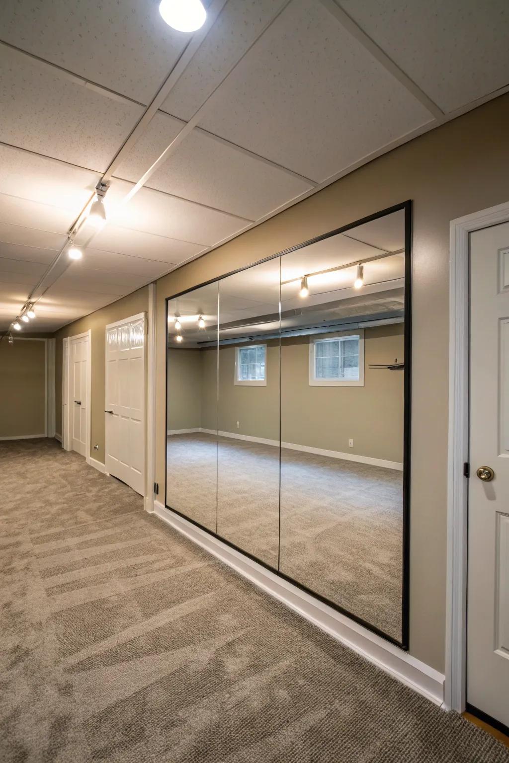 Expand the space with a mirrored wall.