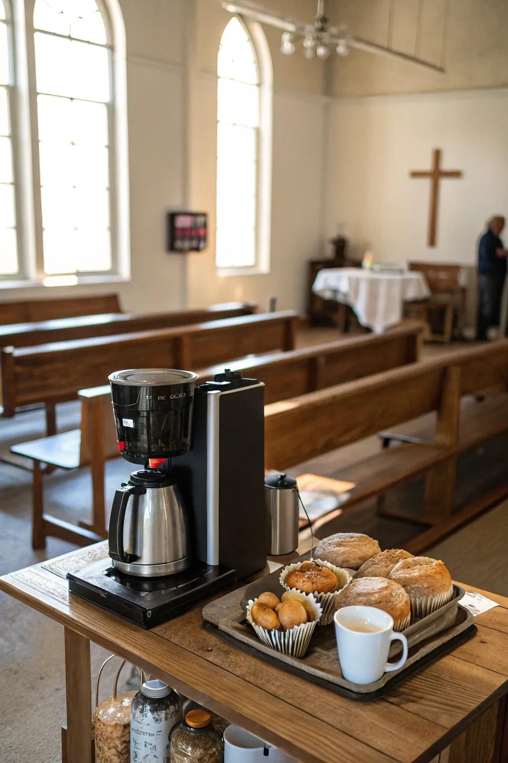 A cozy beverage station inviting guests to linger and connect.
