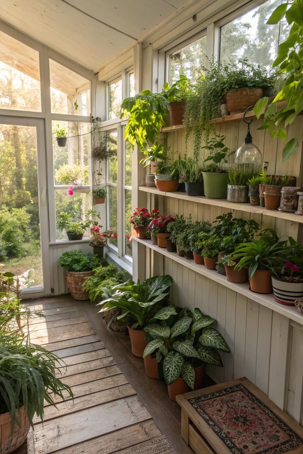 Plants bring life and vibrancy to the hideout.