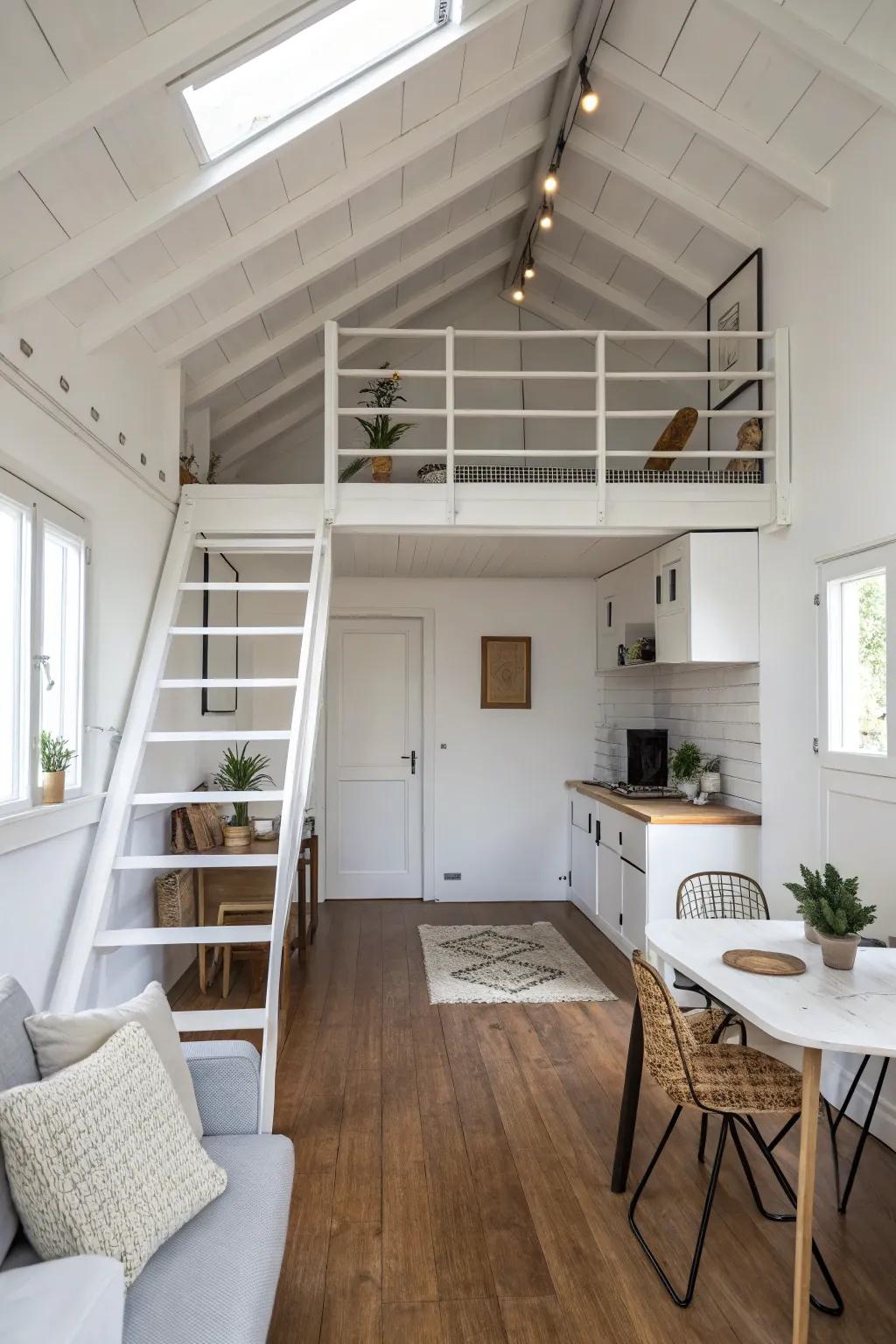Minimalist decor keeps the loft feeling spacious and calm.