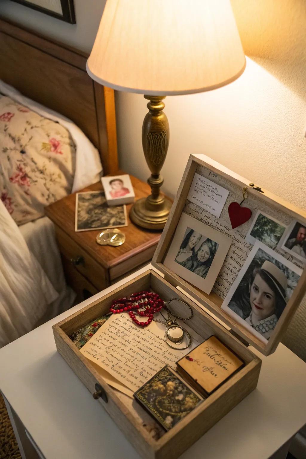 Retain affection animated using a romantic shadow box.