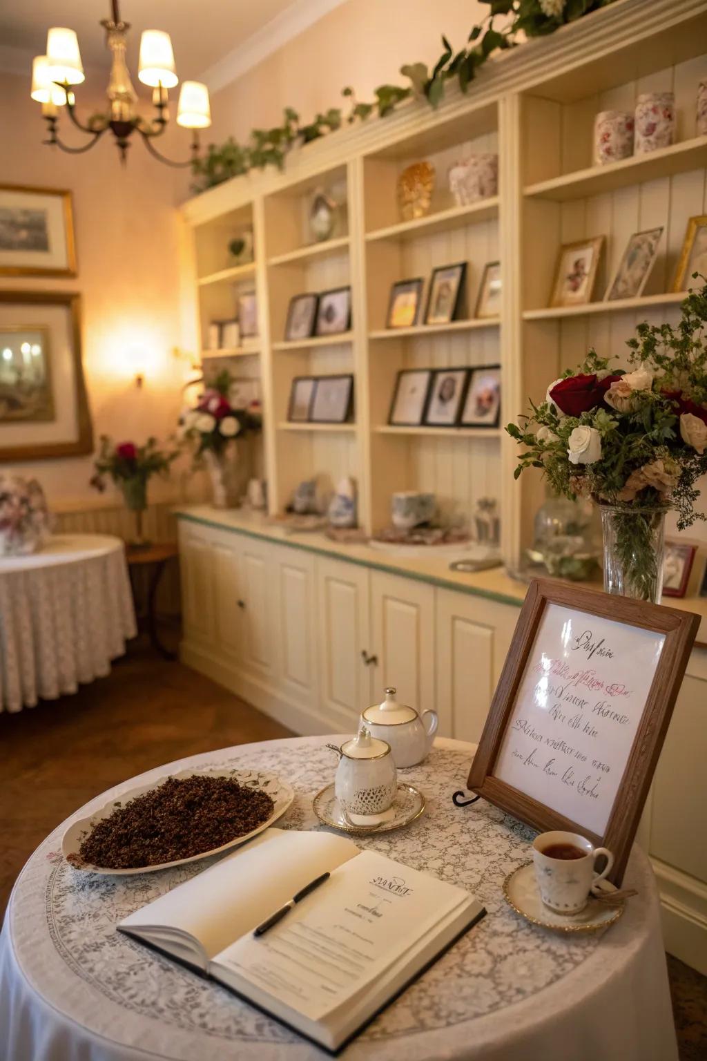 Personalized impressions make your tea space inviting and special.