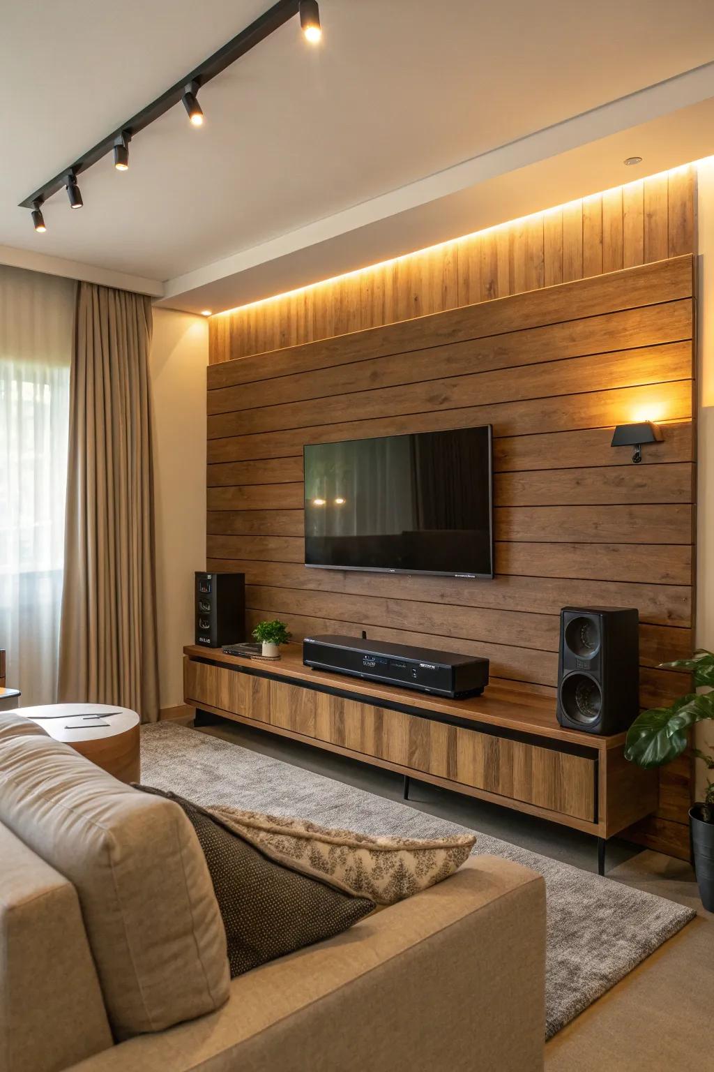 Audio enhancer cunningly added into a wooden interior