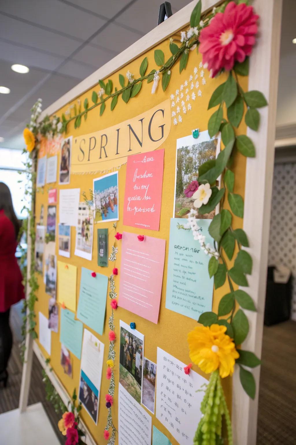 Inspiring sayings adding depth to the spring notice board.