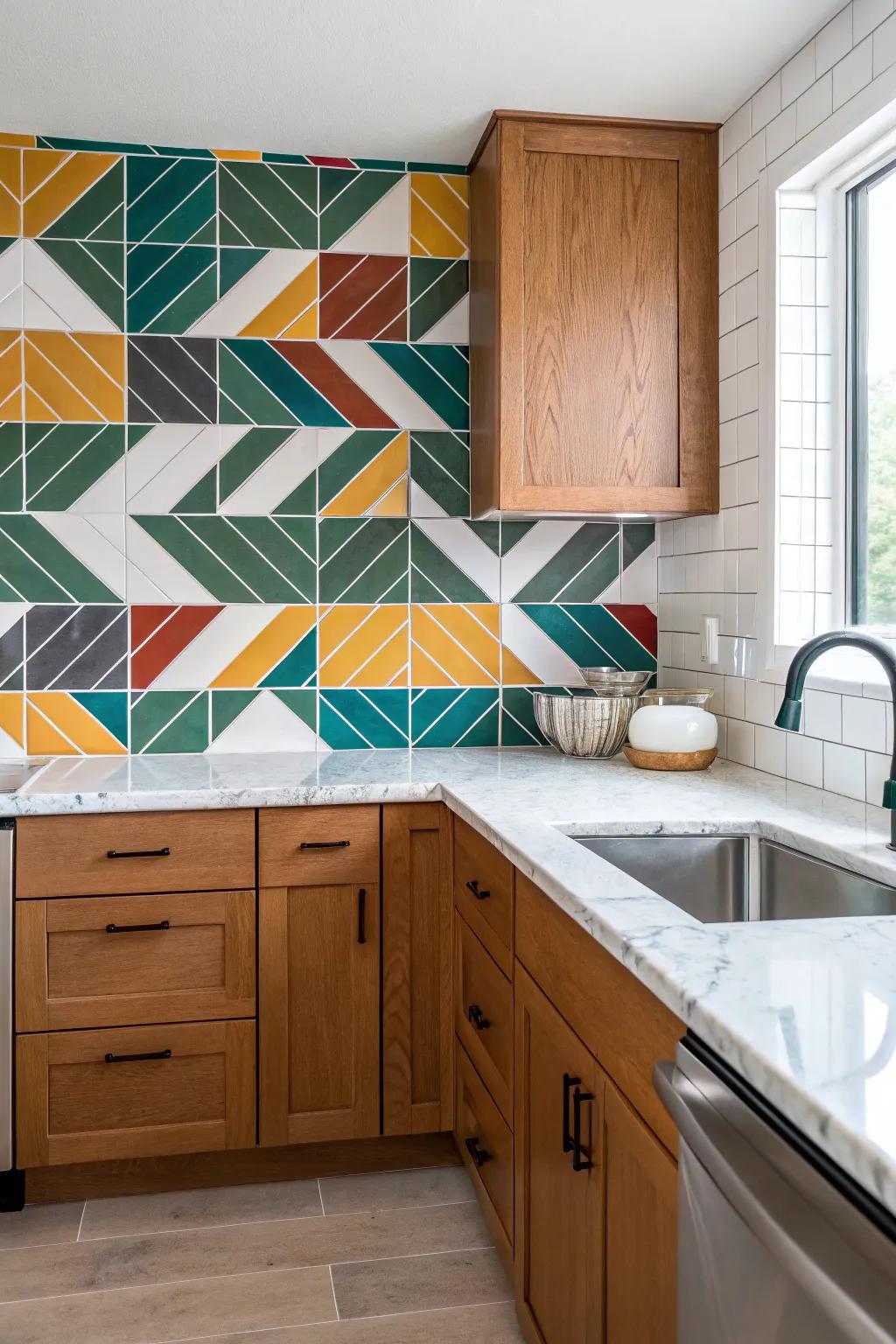 Add geometric flair for an artistic touch.