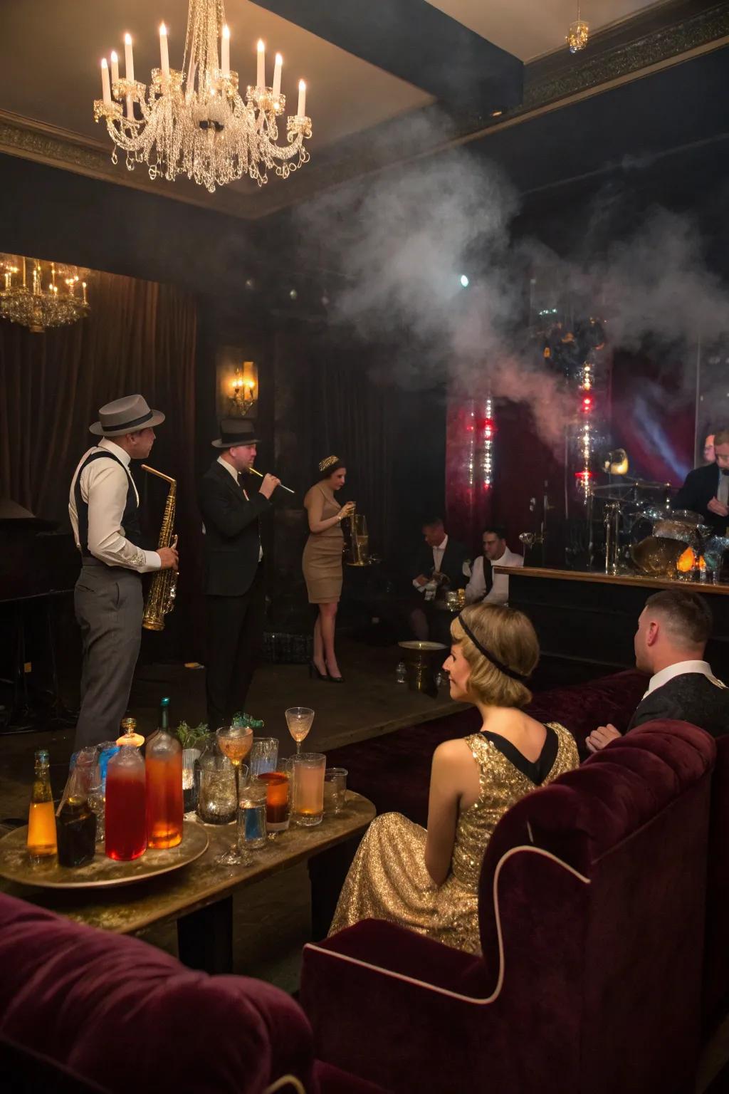 A fancy Musical Era speakeasy party with old-school flair.