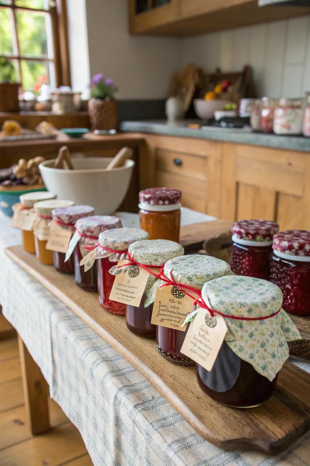 Self-made conserve pots are a sweet and thoughtful present.