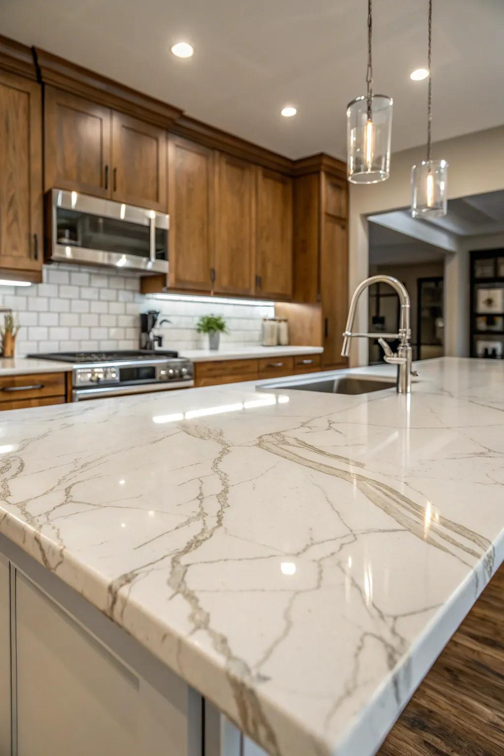 Stone tiles exude luxury and ageless beauty.