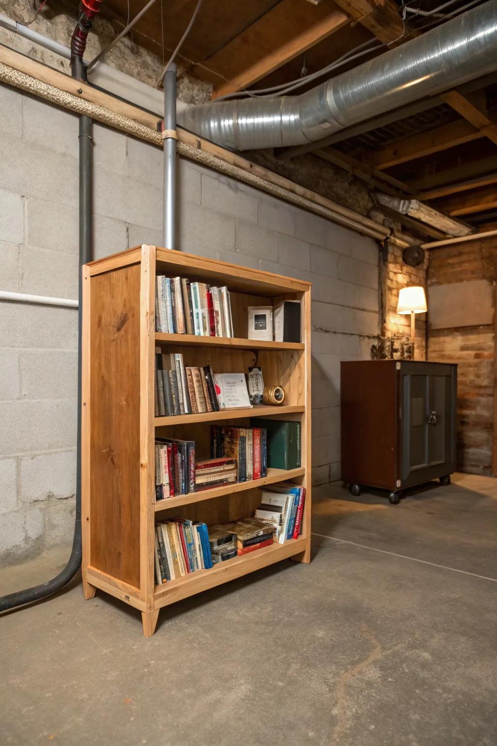 Old furniture finds a new purpose as functional storage.