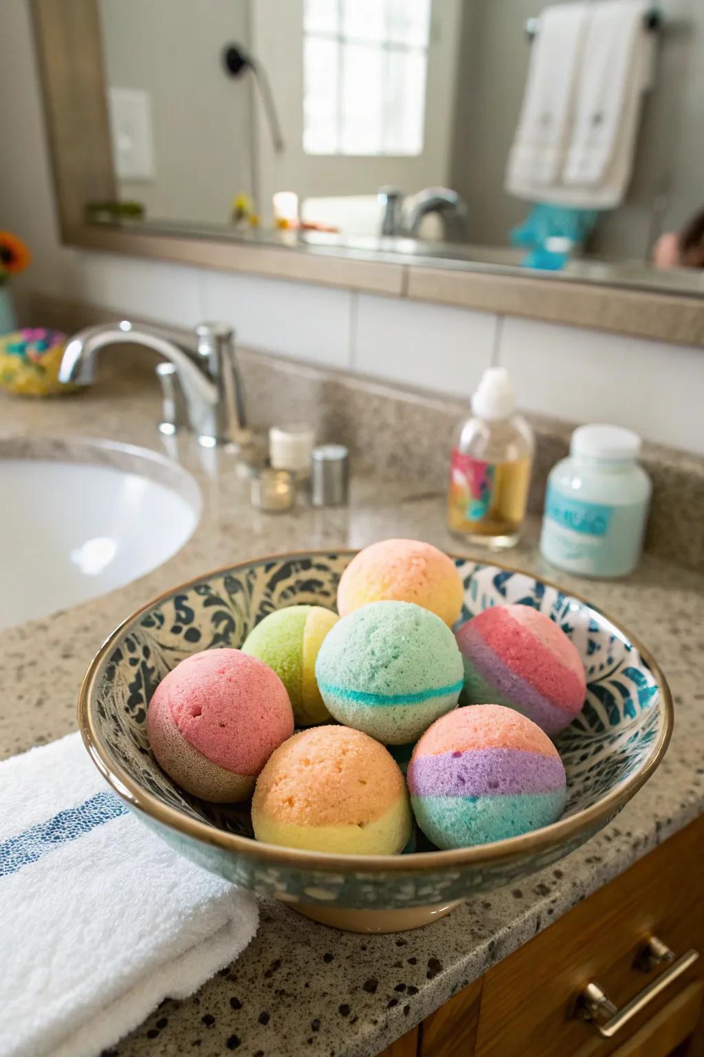 Handmade scented bathers for a luxurious bath experience