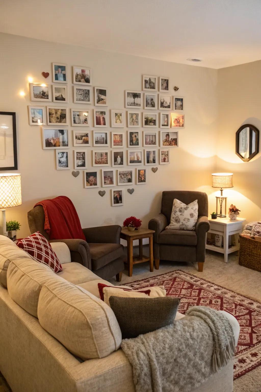 Photo displays add a personal touch to any decor.