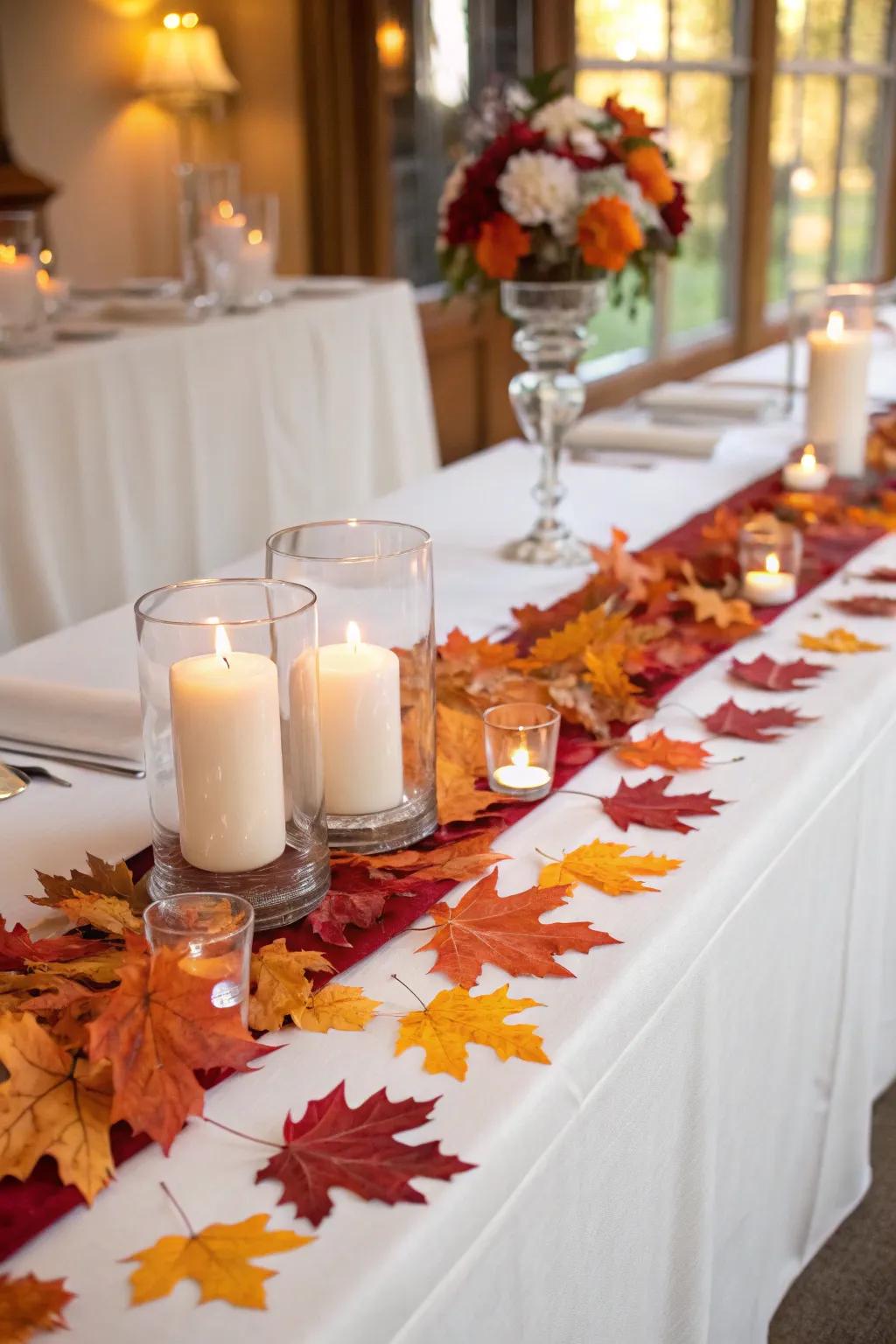Seasonal details enhance the wedding style
