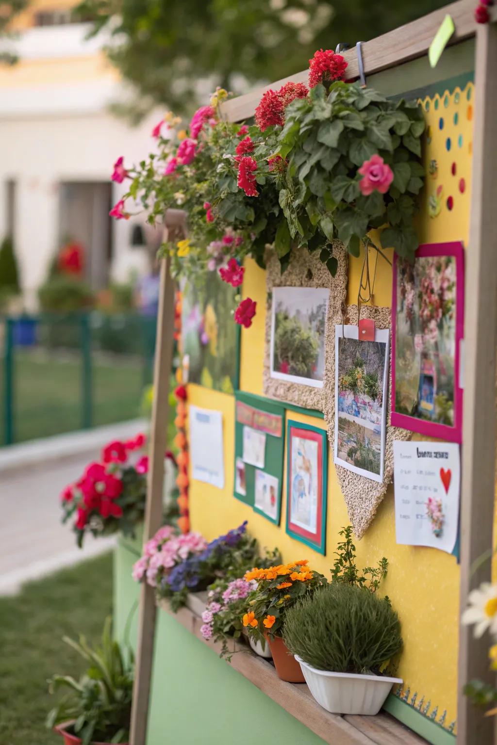 A garden-themed board to stand for growth and learning in the classroom.