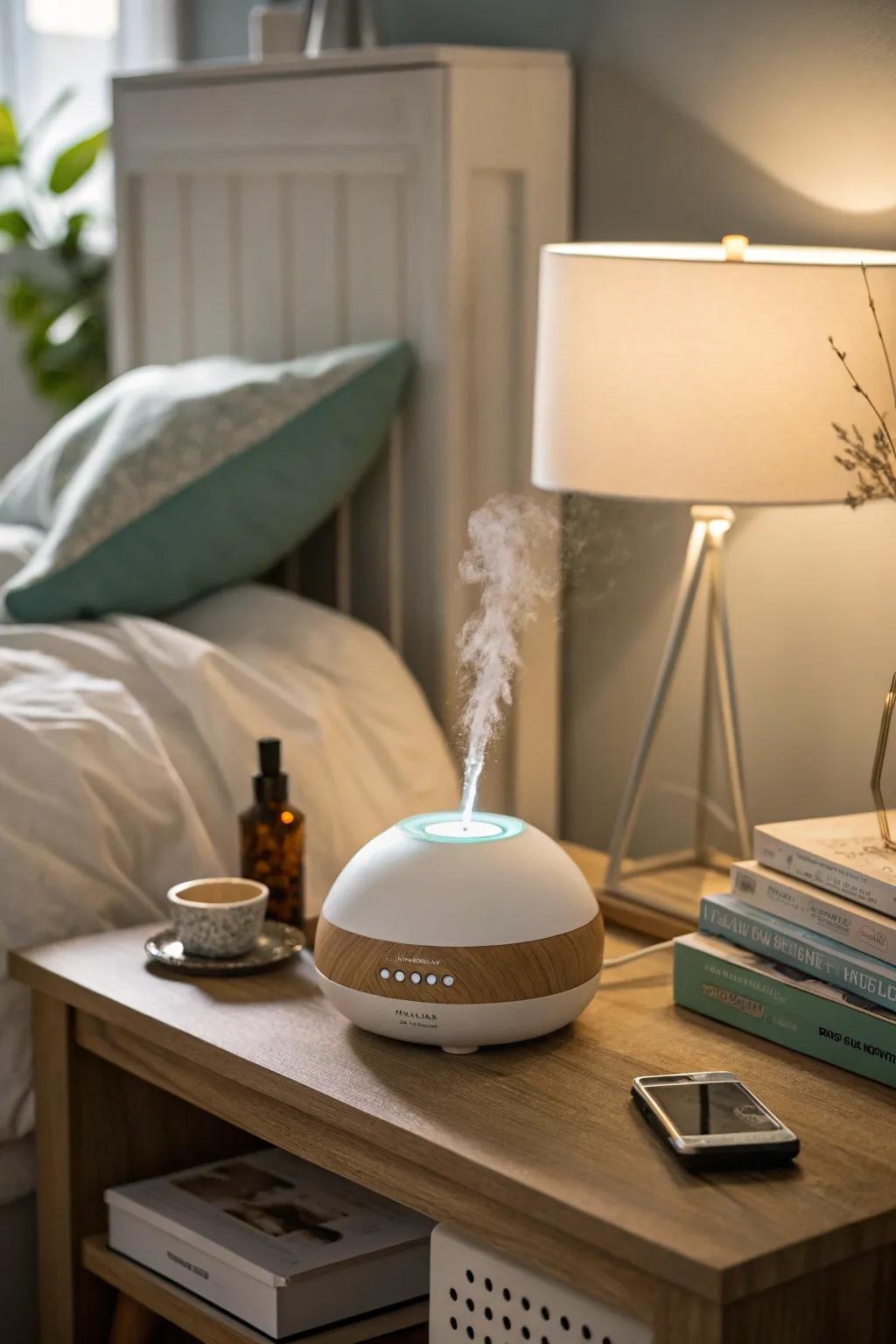 Creating a serene space with essential oils.