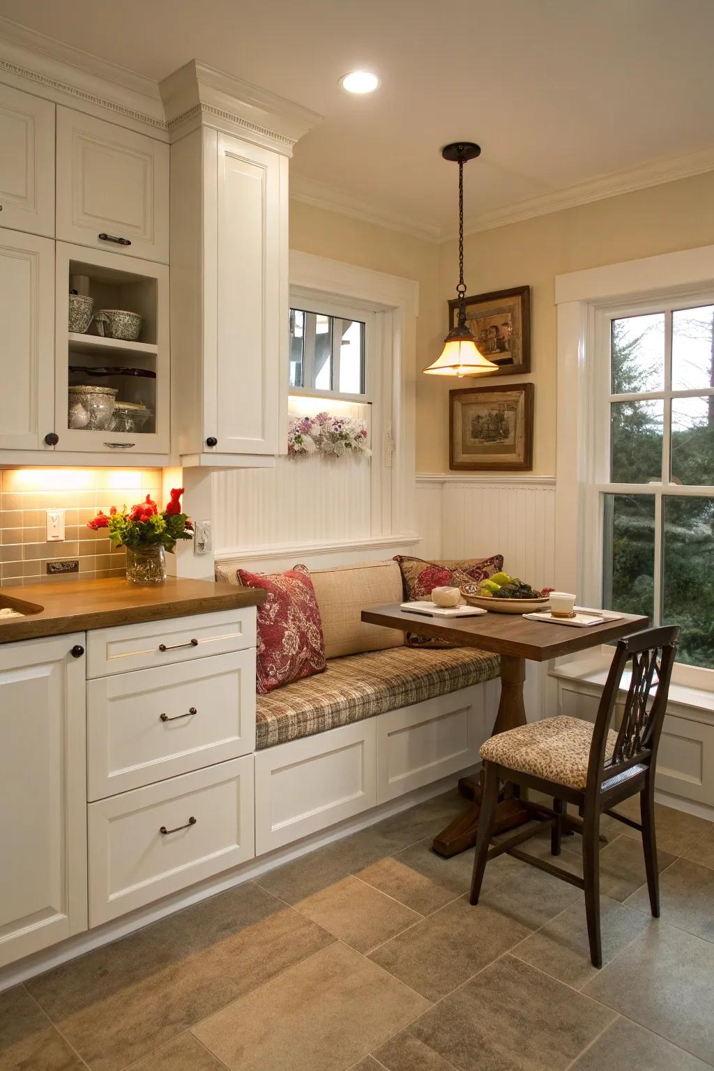 A comfortable nook in the kitchen, perfect for moments of relaxation.