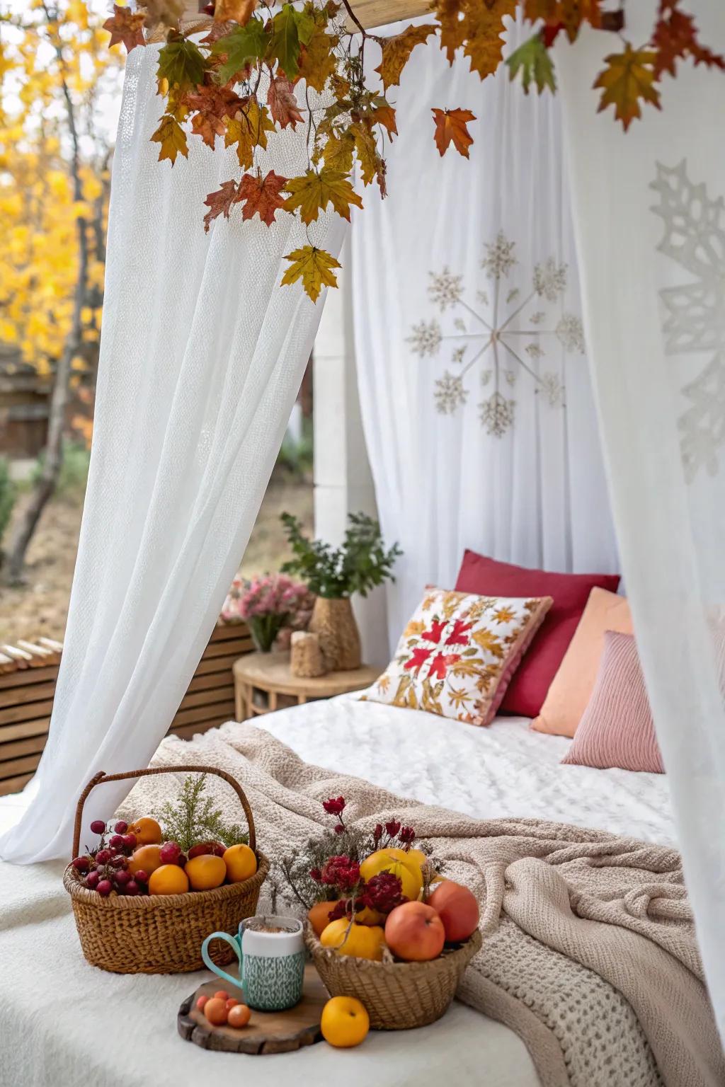 Ivory drapes acclimate nicely to seasonal ornamental shifts.