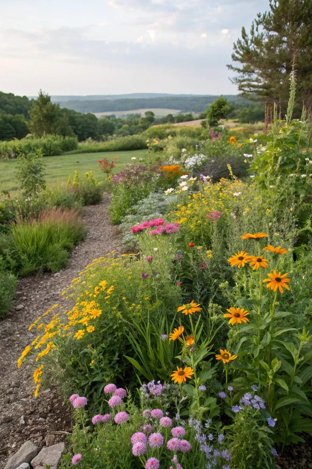 Botanicals serving as dynamic organic cover in a garden.