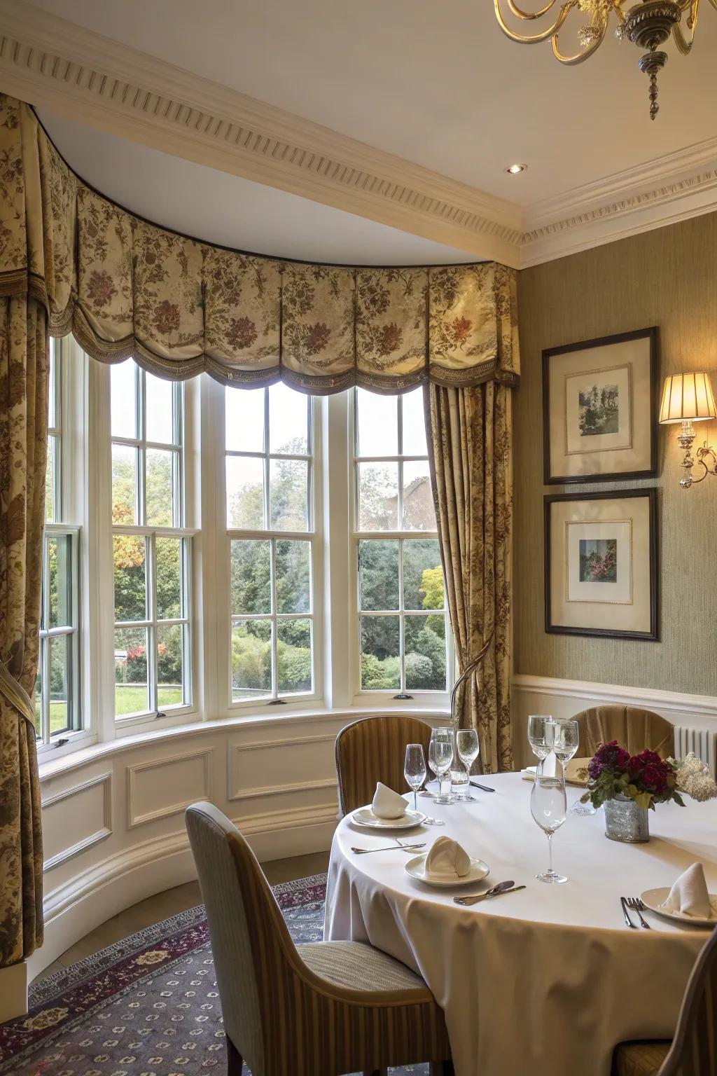 Window toppers contribute refinement and detail to bay windows.