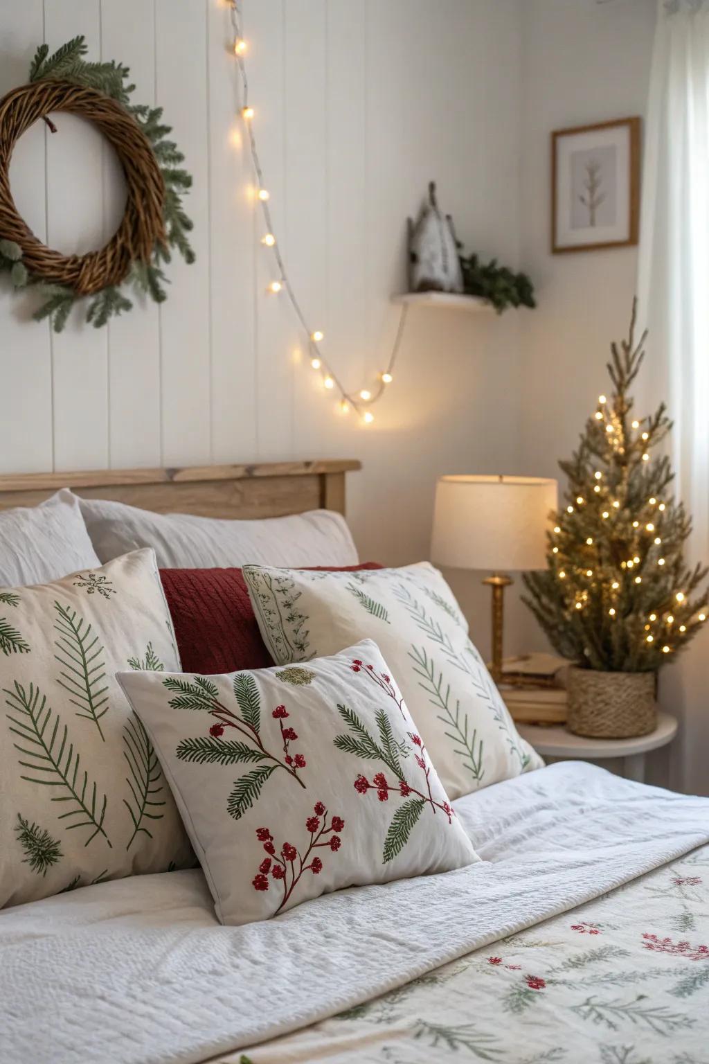 Seasonal design elements add a festive touch to your winter bedding.