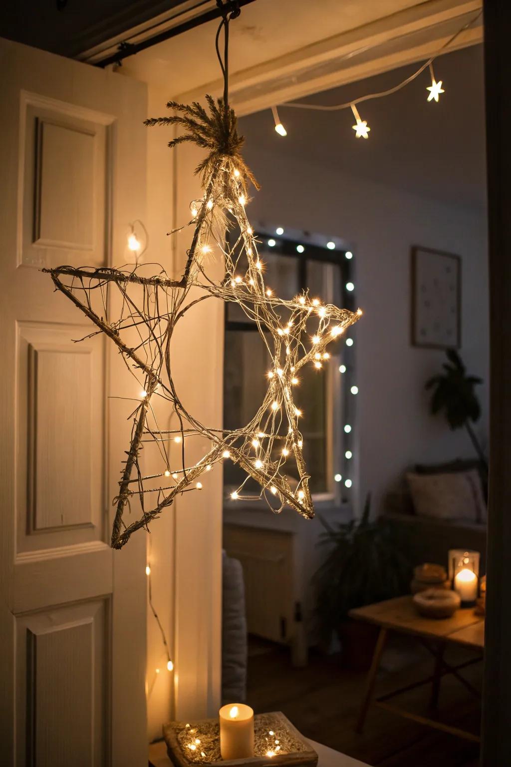 A magical fairy light star garland for enchanted evenings.