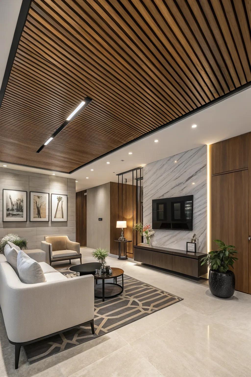 High-contrast stripes make a striking statement.