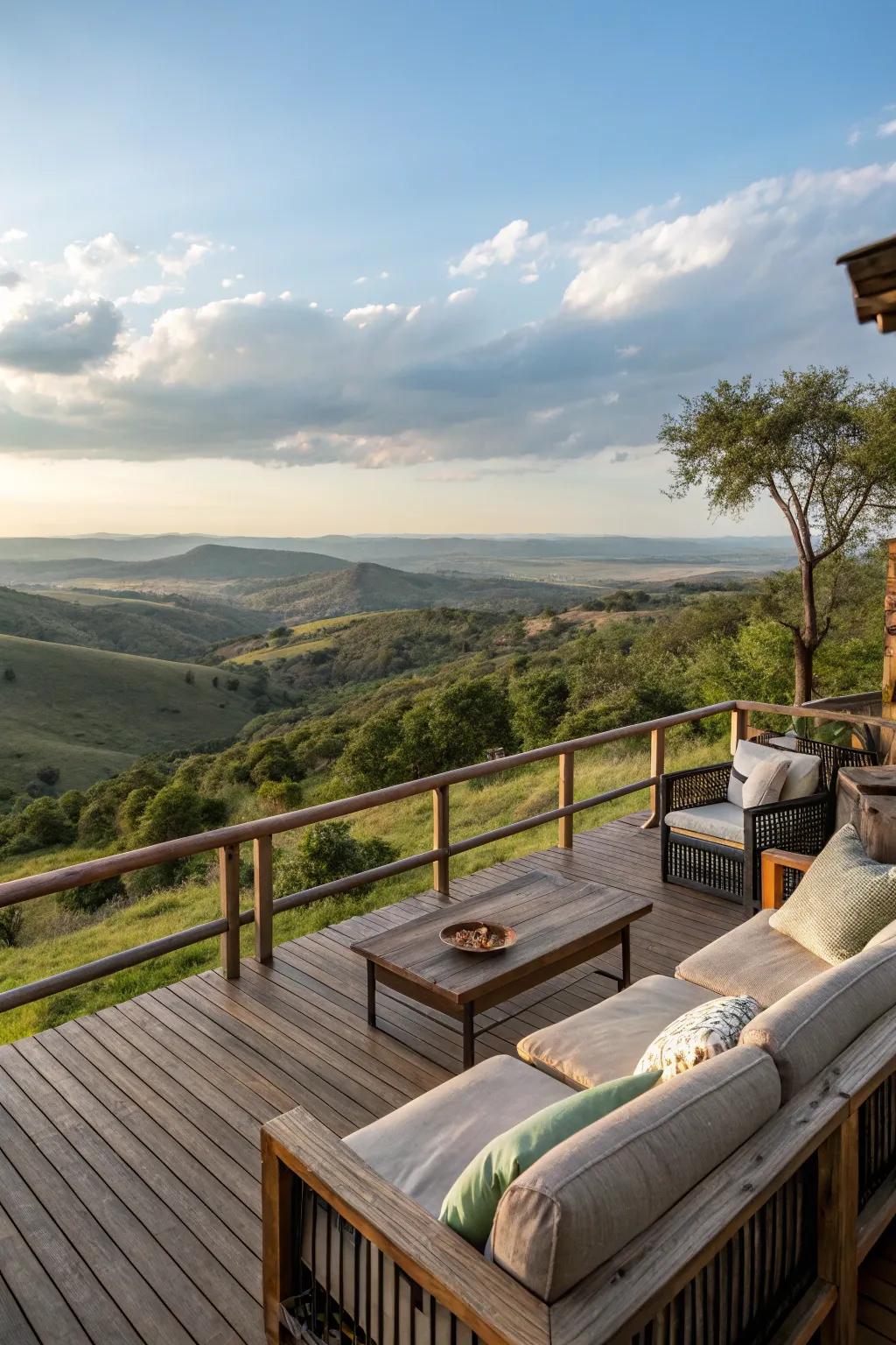 A deck with a view is the perfect place to soak in your surroundings.