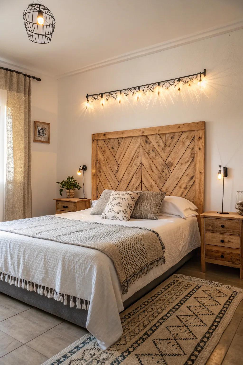 Fashion a snug refuge through a timber bedframe.