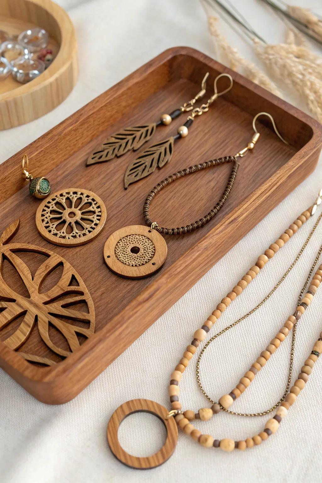 Adorn yourself with the organic elegance of timber jewelry.
