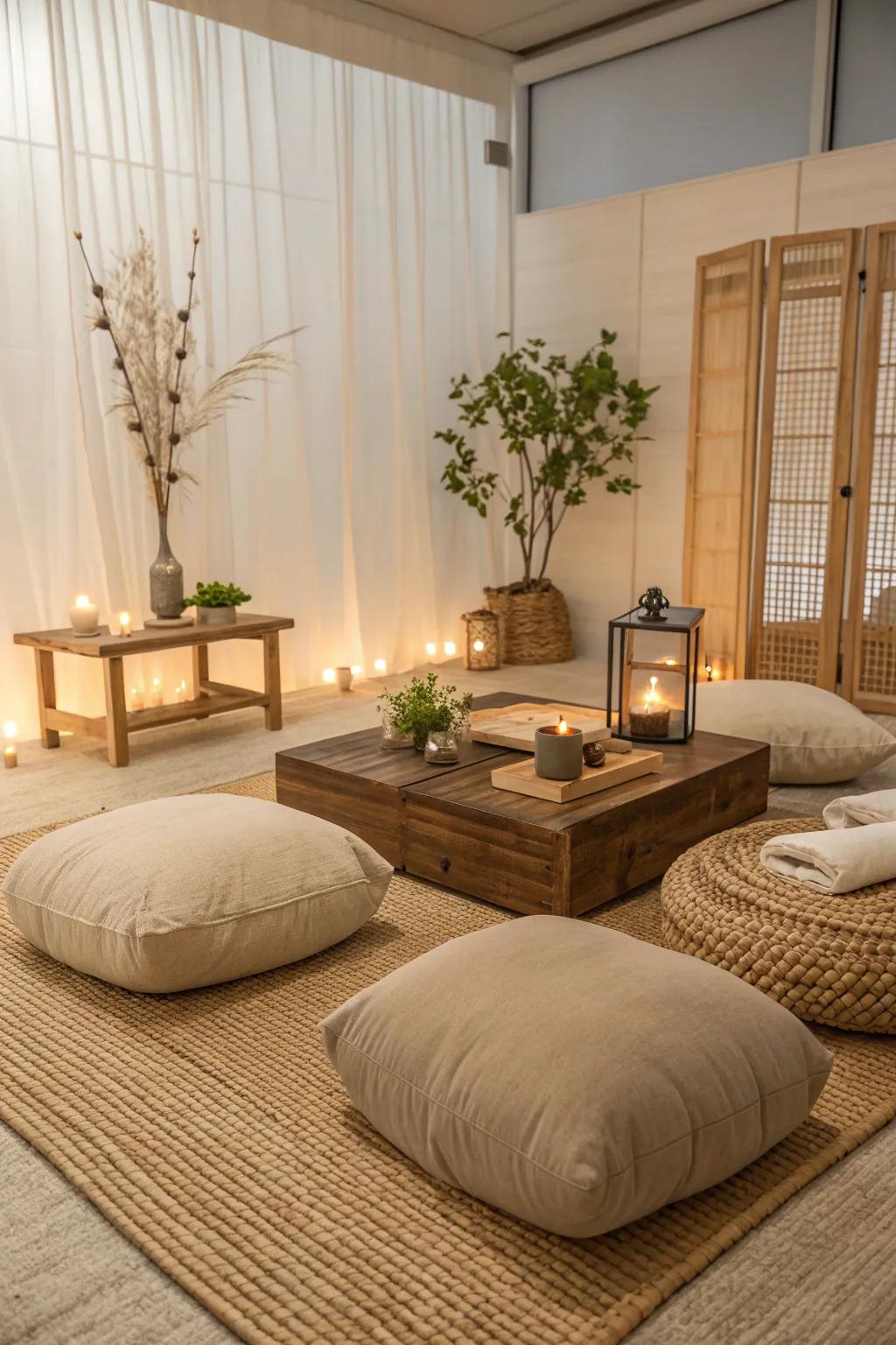 Sink into comfort using warm ground seat parts 🌟 #FloorSeating #RelaxedLiving