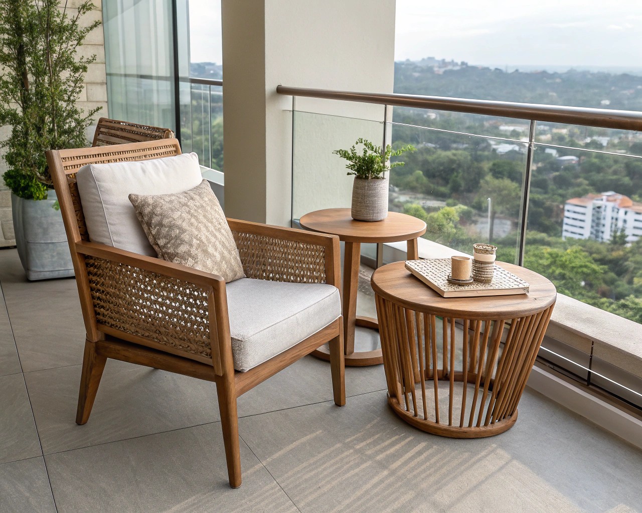 Choose weather-resistant materials for your balcony to ensure both comfort and durability.