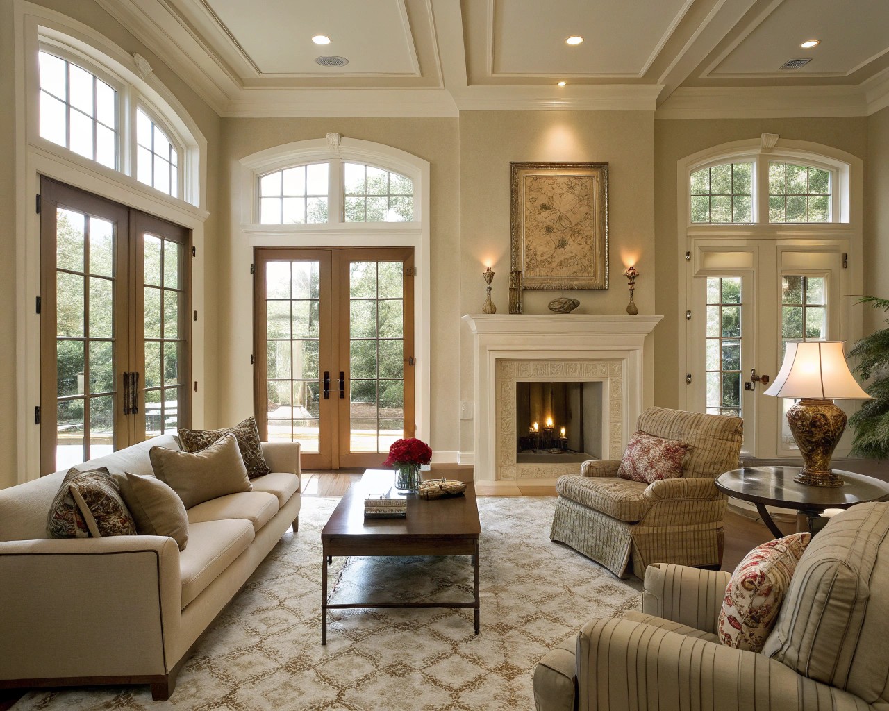 Managing multiple entry points with strategic furniture placement.
