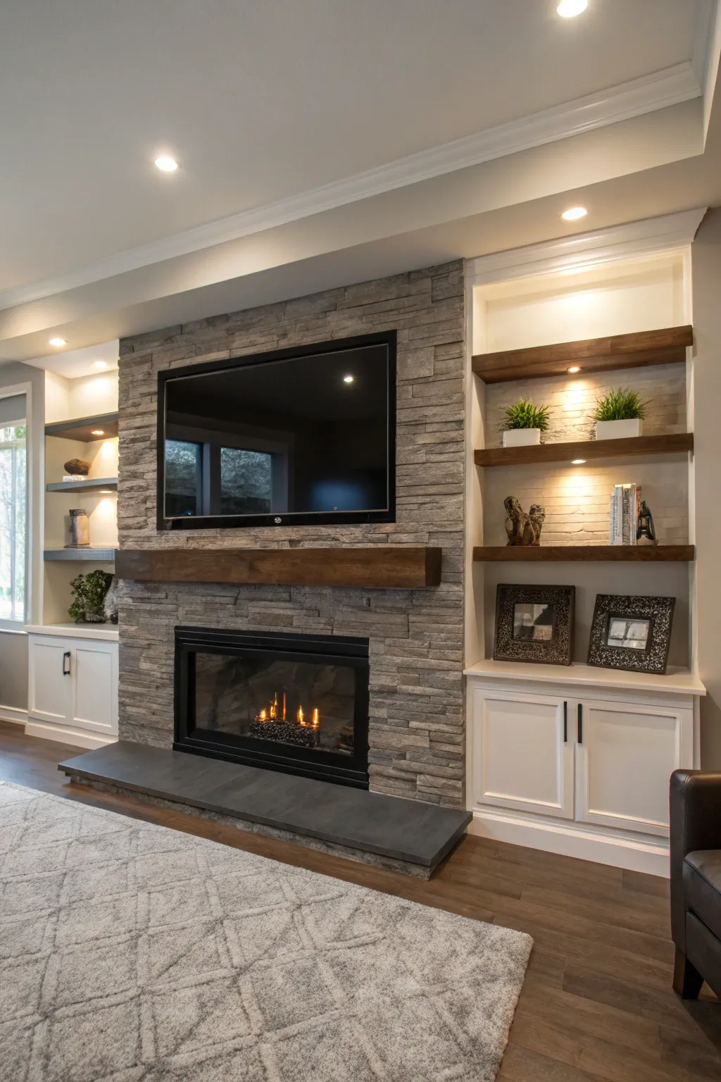 Unique Fireplace & Living Room Design Combinations