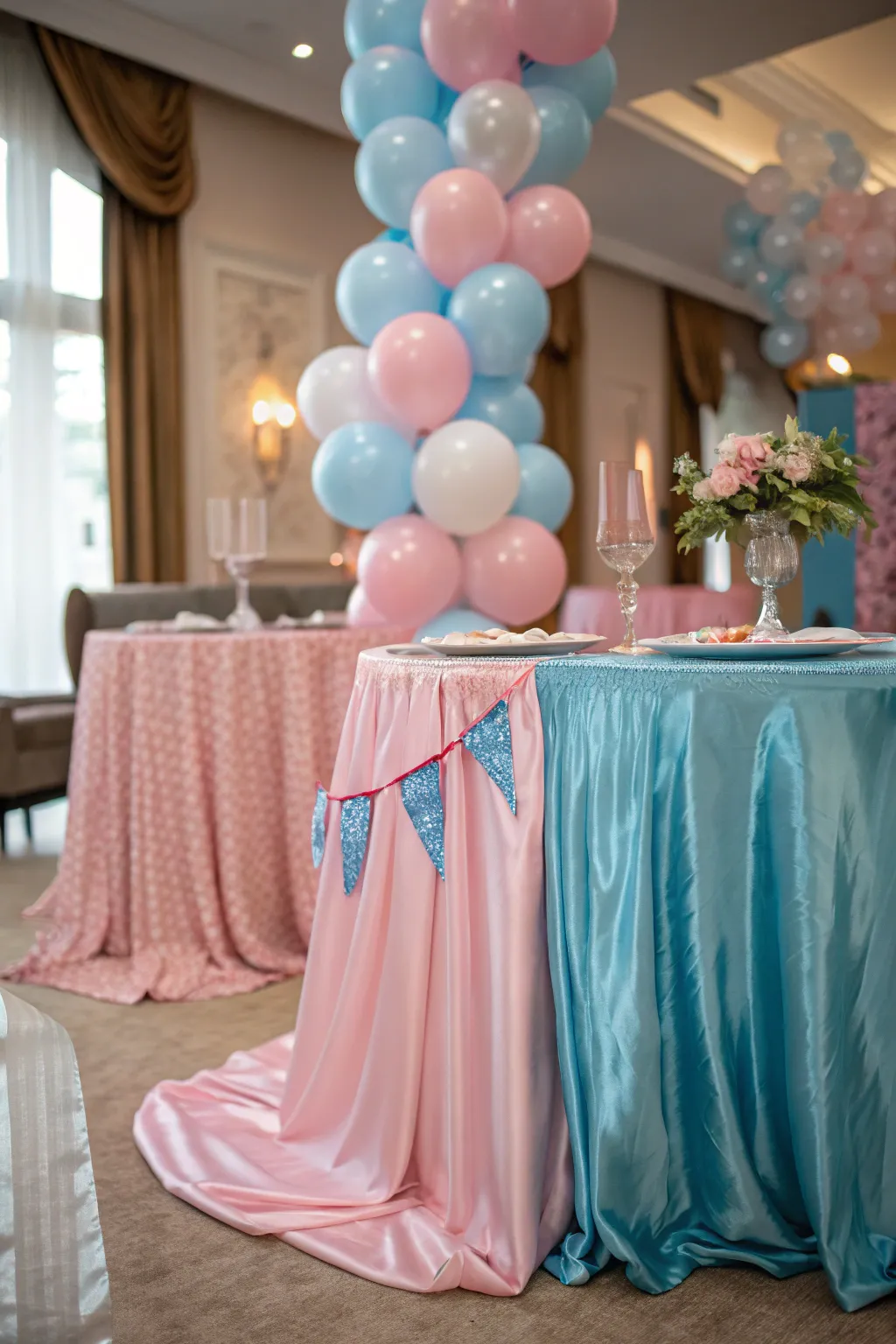 Themed Table Settings for Gender Reveal Celebrations
